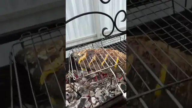 Карп с яблоками на мангале