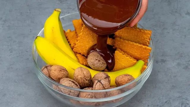 Полезные домашние конфеты из печенья, бананов и орехов 