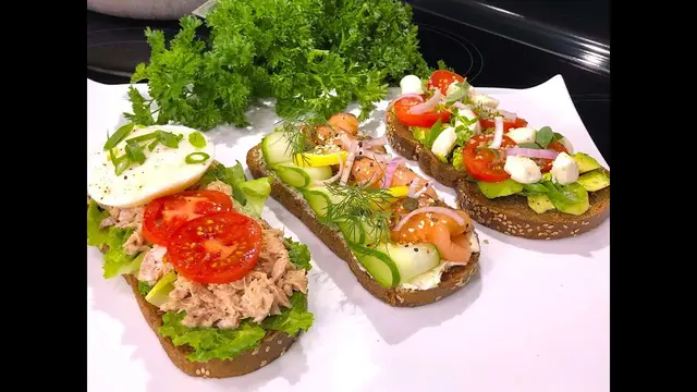 Вкусные и лёгкие бутерброды на завтрак