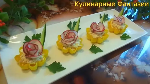 Великолепная закуска цветочки на праздничный стол