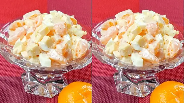 Новогодний салат с мандаринами