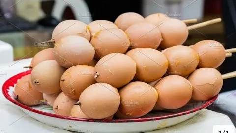 Закуска из яиц на шампурах