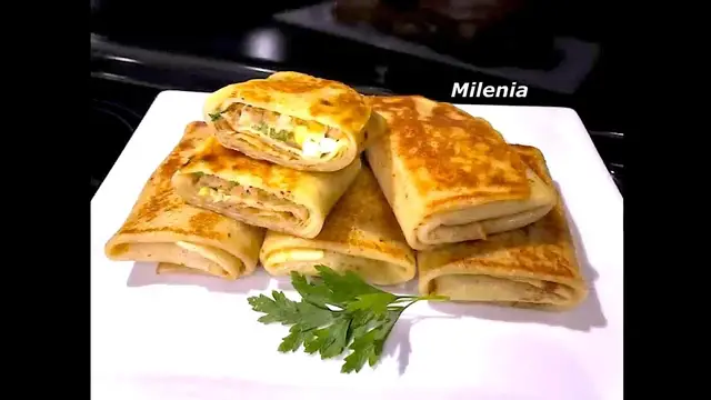 Блинчики с тунцом и зеленью