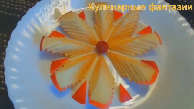 Красивая нарезка яблок на праздничный стол 