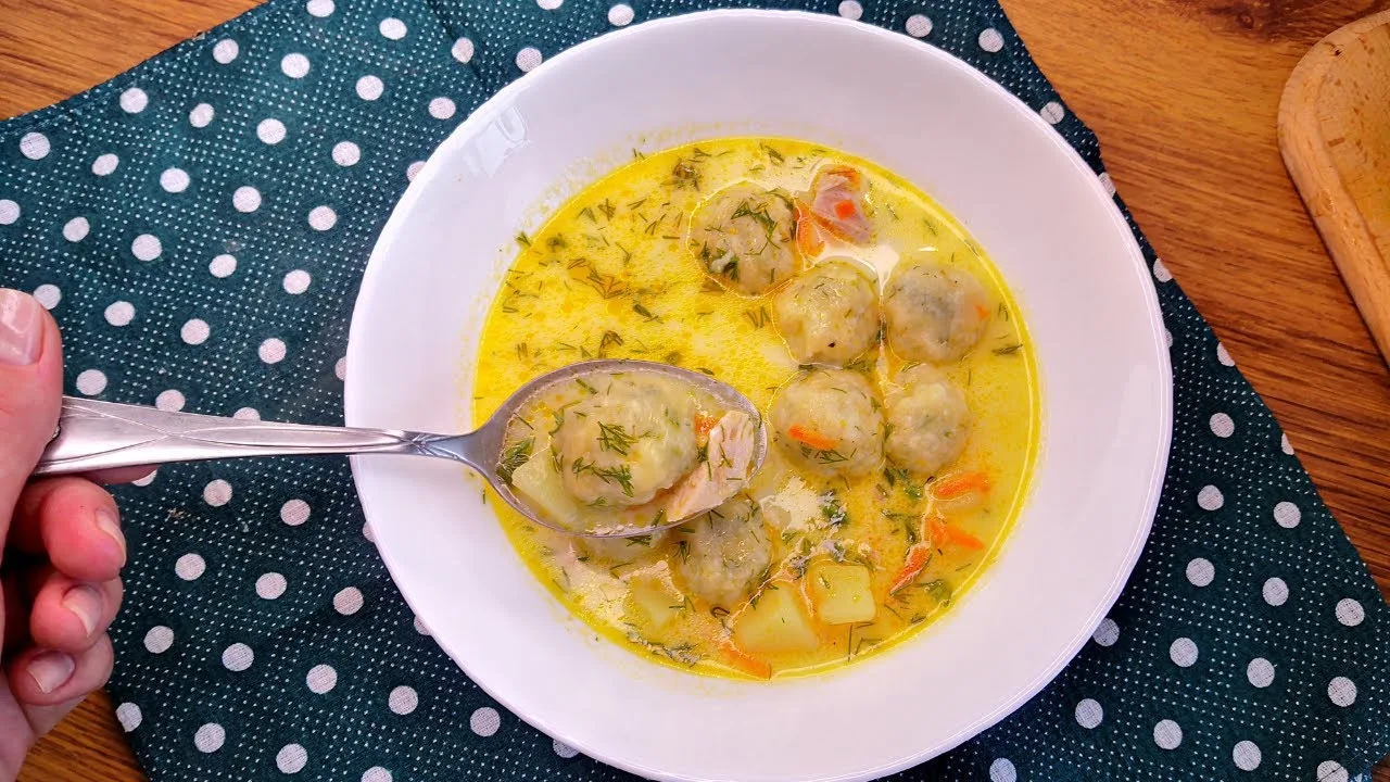 Суп с сырными шариками