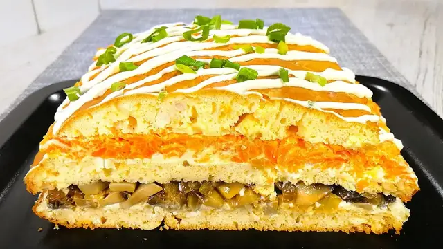 Очень вкусная слоеная закуска
