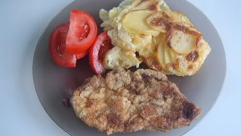 Шницель с картошкой на обед