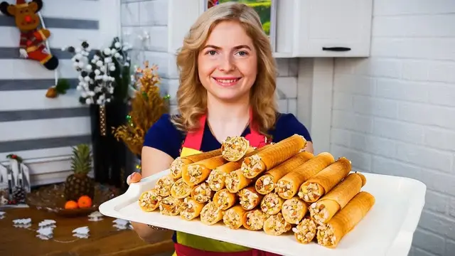 Хрустящие трубочки со сгущёнкой 