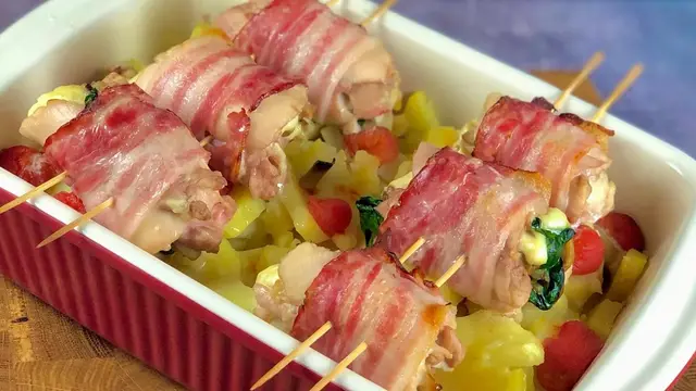 Куриные рулетики с картошкой 