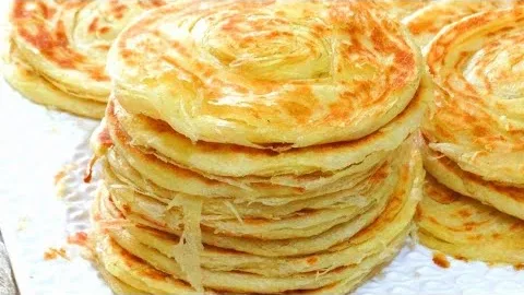 Слоёные лепёшки на сковородке