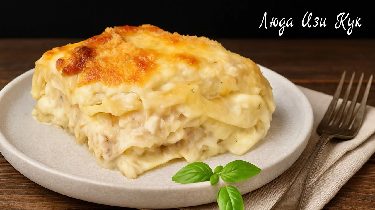 Куриная лазанья с грибным соусом и Бешамель