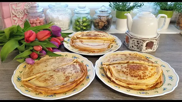 Блинчики с начинкой на сковородке 