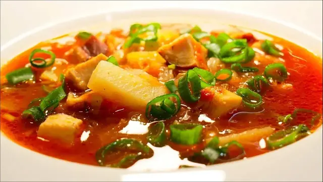 Рассольник с копченым мясом