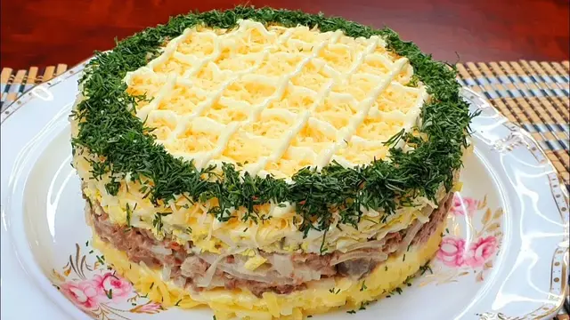 Слоёный салат Мужской каприз 