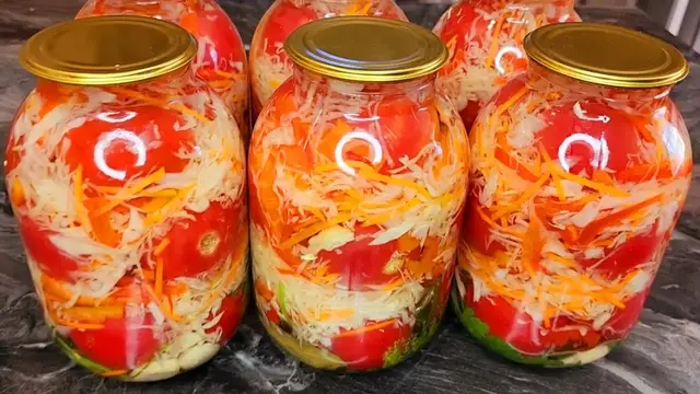 Помидоры с капустой на зиму