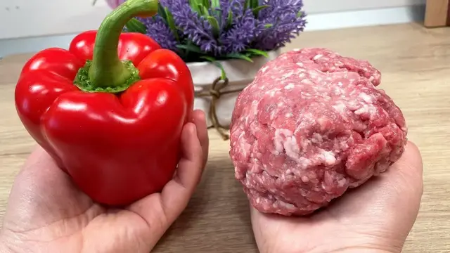 Закуска из перца с фаршем 
