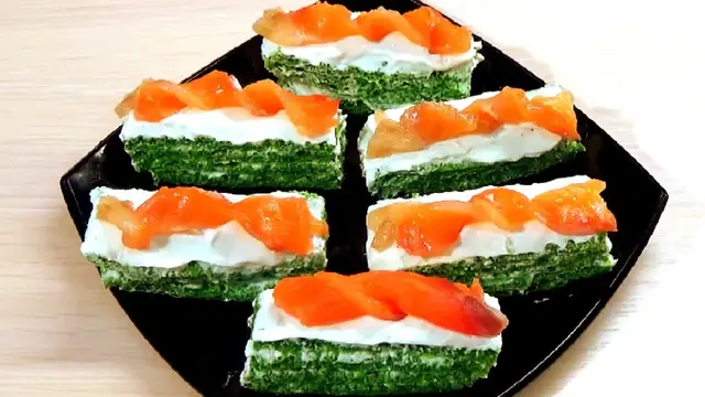 Шикарная закуска из сёмгой на новогодний стол 
