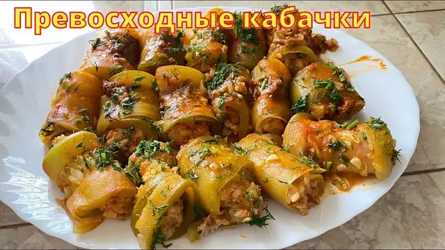 Голубцы из кабачков в сковороде