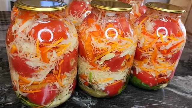 Помидорами и с капустой на зиму