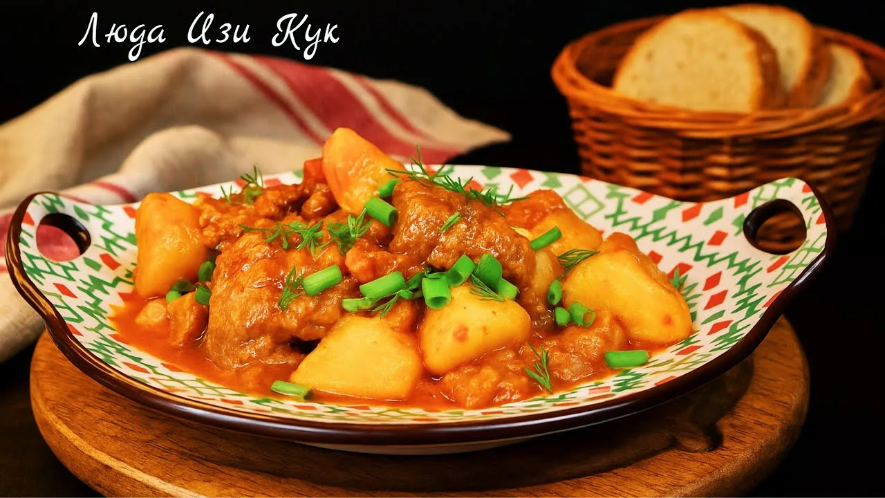 Гуляш из говядины с овощами