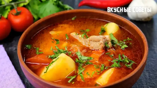 Насыщенный суп с ребрышками 