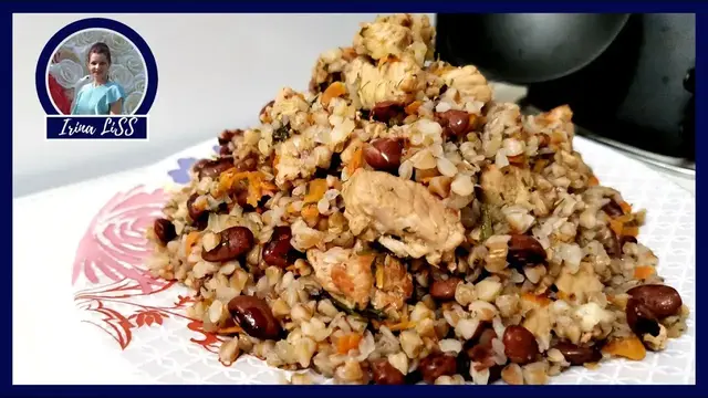 Гречка с мясом и фасолью по-купечески