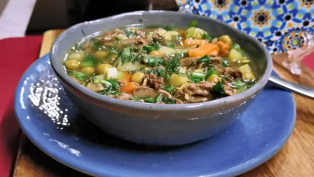 Суп с куриными сердечками