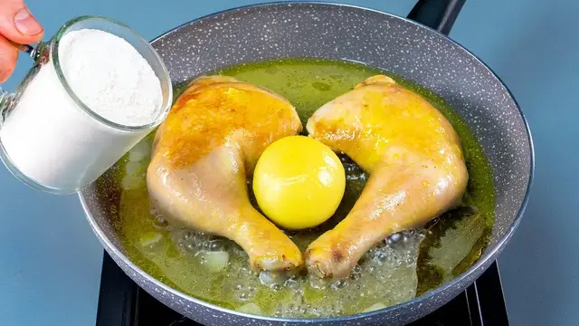 Пряные куриные ножки с овощным соусом и хрустящей мукой