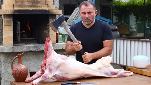 Мясо козлёнка в тандыре с овощами