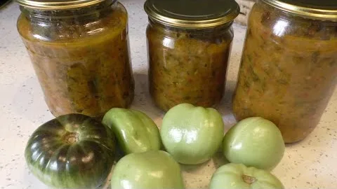 Икра из зелёных помидоров 
