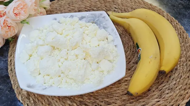 Творожная запеканка с бананом