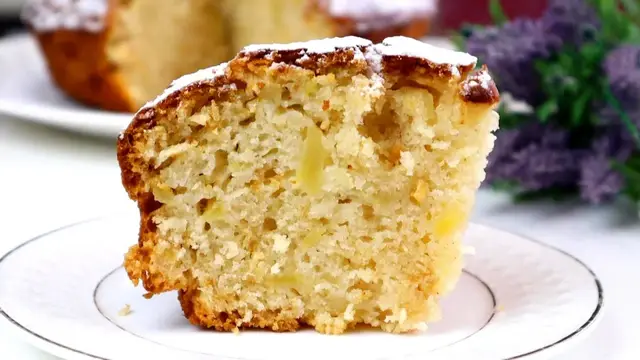 Постный кекс с яблоками