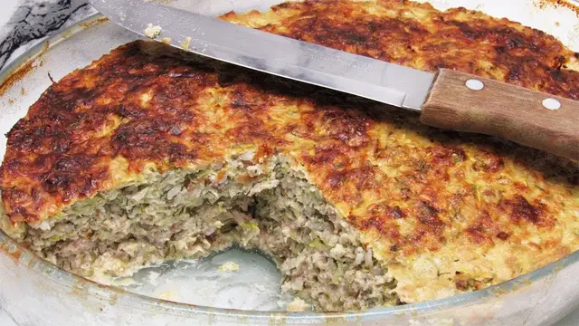 Запеканка из кабачка и фарша на обед