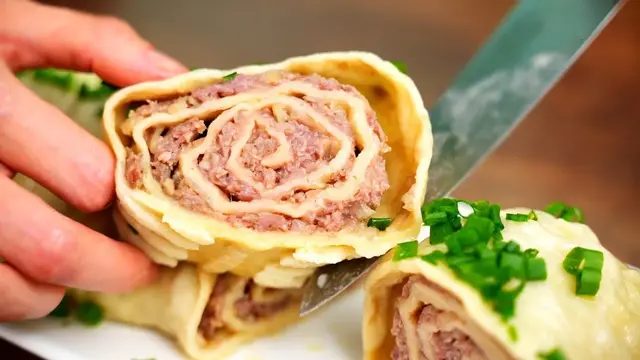 Паровой рулет из мясного фарша
