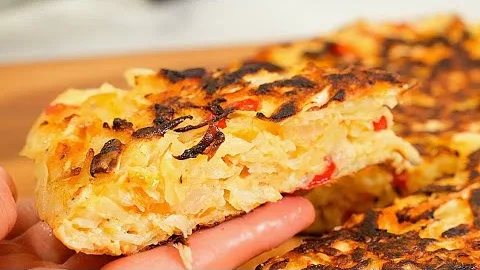 Простая и очень вкусная запеканка из капусты на сковороде
