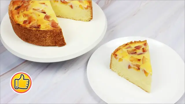 Песочный пирог со сметанной заливкой