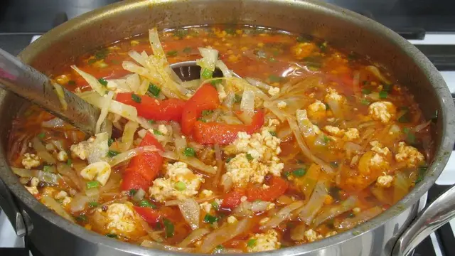 Капустный суп с фаршем 