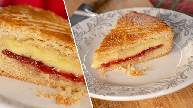 Баскский пирог с заварным кремом и джемом