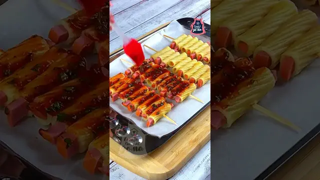 Шашлык из макаронов