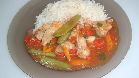 Мясо в кисло сладком соусе