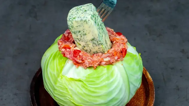 Вкусная фаршированная капуста на ужин