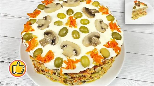 Мясной торт на новогодний стол
