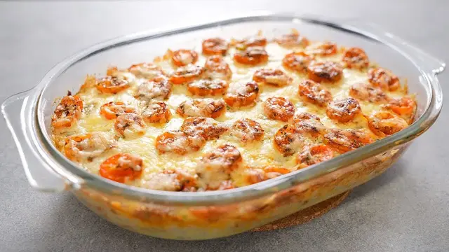 Сочная, нежная запеканка с рисом и тунцом на обед или ужин