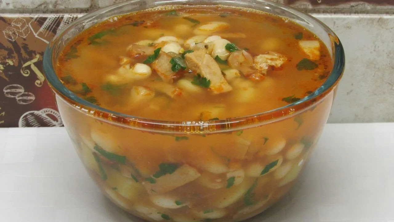 Суп с копченым мясом