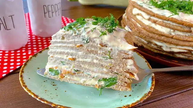 Печеночный торт с кабачками