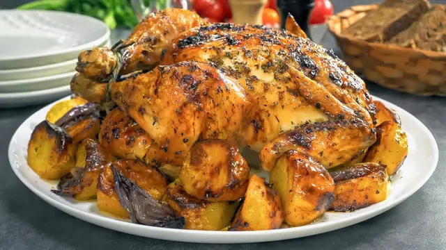 Курица с картошкой в духовке 
