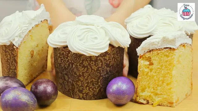 Творожные куличи с белковой глазурью