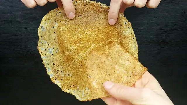 Тонкие блинчики с дырочками без муки и соды