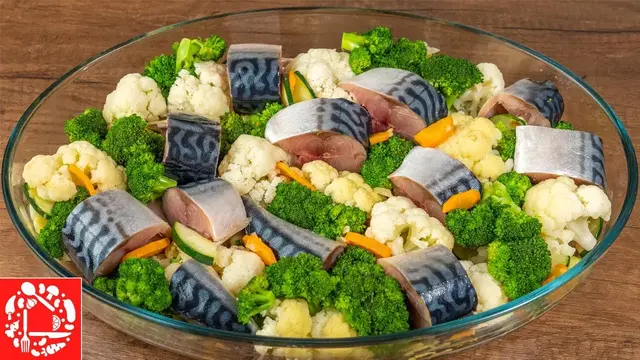 Рыба с овощами в духовке