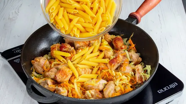 Вкусные макароны с мясом